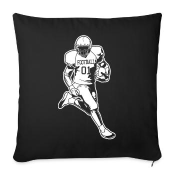 Joueurs de football américain - Housse de coussin décorative 45 x 45 cm - noir - Devant