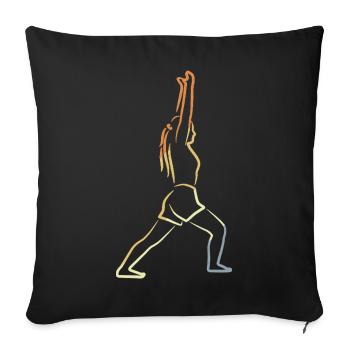Yogini Vintage Look - Housse de coussin décorative 45 x 45 cm - noir - Devant