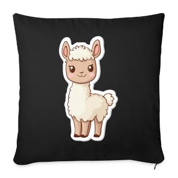 Llama Alpaca Llama Animal Gift - Sofa pillowcase 17,3'' x 17,3'' (45 x 45 cm) - black - Front