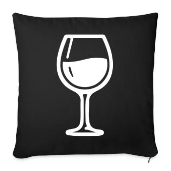 wine glass symbol wine - Sofa pillowcase 17,3'' x 17,3'' (45 x 45 cm) - black - Front