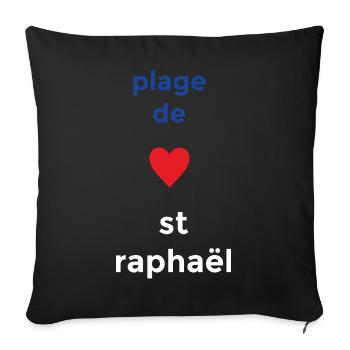 Herzliche Liebe zum Plage de Saint-Raphaël - Sofakissenbezug 45 x 45 cm - Schwarz - Vorne