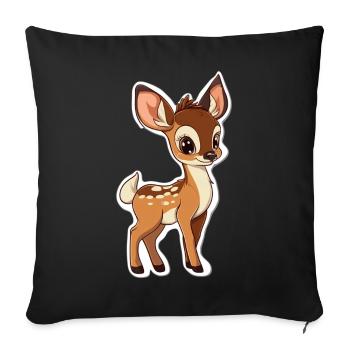 roe deer - Sofa pillowcase 17,3'' x 17,3'' (45 x 45 cm) - black - Front