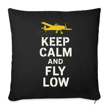 Rural Aviation Agriculture Pilot Gift - Sofa pillowcase 17,3'' x 17,3'' (45 x 45 cm) - black - Front