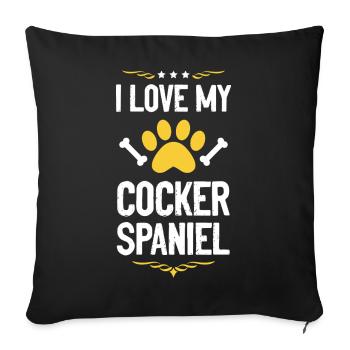 J’adore mon Cocker Spaniel - Housse de coussin décorative 45 x 45 cm - noir - Devant
