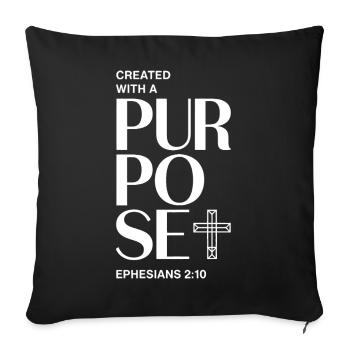 Purposeful Faith Cross Design - Sofa pillowcase 17,3'' x 17,3'' (45 x 45 cm) - black - Front