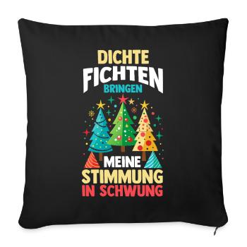 Weihnachtsmann Fichten Weihnachtsbaum Weihnachten - Sofakissenbezug 45 x 45 cm - Schwarz - Vorne