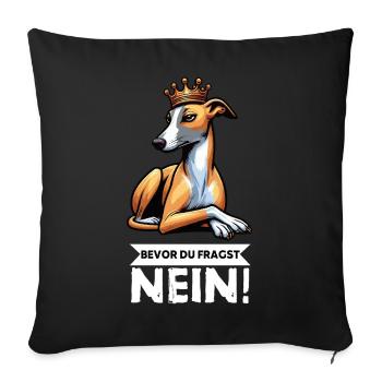 Avant de demander aux Whippets Greyhound Whippets - Housse de coussin décorative 45 x 45 cm - noir - Devant