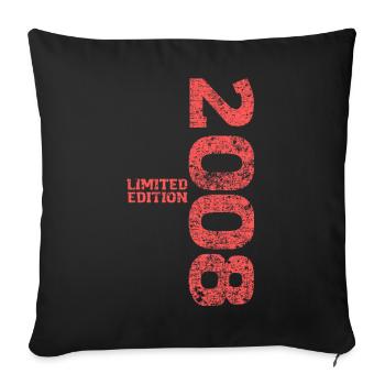 Limited Edition 2008 18th Birthday Gift - Sofa pillowcase 17,3'' x 17,3'' (45 x 45 cm) - black - Front