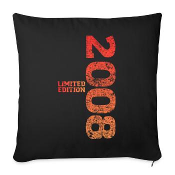 Limited Edition 2008 18th Birthday Gift - Sofa pillowcase 17,3'' x 17,3'' (45 x 45 cm) - black - Front