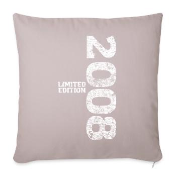Édition limitée cadeau pour le 18e anniversaire 2008 - Housse de coussin décorative 45 x 45 cm - taupe clair - Devant