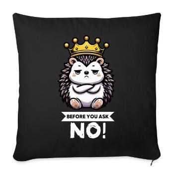 Before You Ask Hedgehog Hedgehog Lover Hedgehog Stinger - Sofa pillowcase 17,3'' x 17,3'' (45 x 45 cm) - black - Front