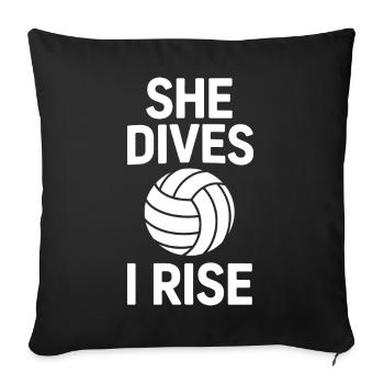 Drôle de cadeau de volley-ball en prononçant le volley-ball - Housse de coussin décorative 45 x 45 cm - noir - Devant