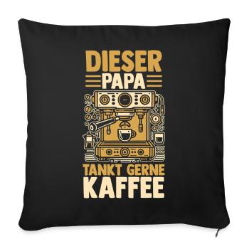 Café, Fête des pères, Papa - Housse de coussin décorative 45 x 45 cm - noir - Devant