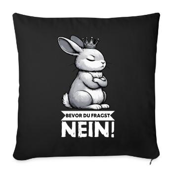 Before you ask: no, rabbit, bunny, bunny, long-eared - Sofa pillowcase 17,3'' x 17,3'' (45 x 45 cm) - black - Front