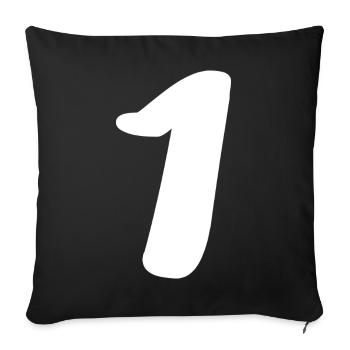 1. 1 year. 1st ANNIVERSARY. 1 YEAR ANNIVERSARY - Sofa pillowcase 17,3'' x 17,3'' (45 x 45 cm) - black - Front