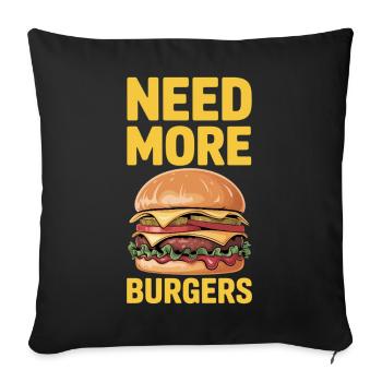 Hamburger Fast Food Burger Fastfood Geschenk - Sofakissenbezug 45 x 45 cm - Schwarz - Vorne