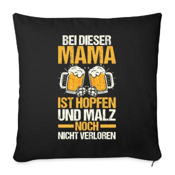 Bier Bierliebhaberin Mutter Mama - Sofakissenbezug 45 x 45 cm - Schwarz - Vorne