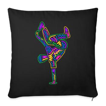 Breakdancer Breakdancer Breakdance Boys Colorés Breakdance - Housse de coussin décorative 45 x 45 cm - noir - Devant