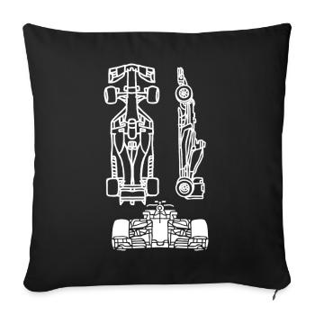 Racing Car Technology Blueprint – Modern Design - Sofa pillowcase 17,3'' x 17,3'' (45 x 45 cm) - black - Front
