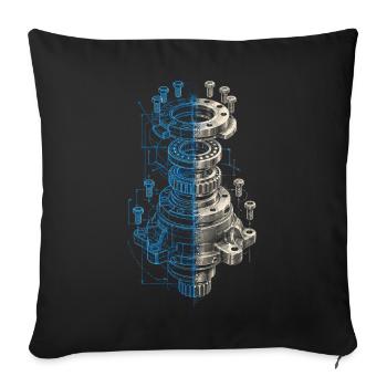 Opérateur de machine de découpe, fraiseuse CNC - Housse de coussin décorative 45 x 45 cm - noir - Devant