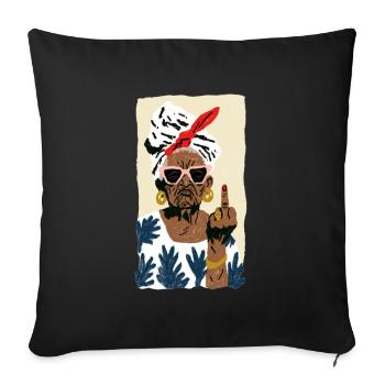 Style Grand-mère Espiègle - Housse de coussin décorative 45 x 45 cm - noir - Devant