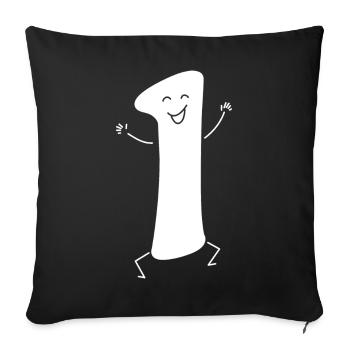 Drôle : Minimal Numéral 1 | Première - Housse de coussin décorative 45 x 45 cm - noir - Devant