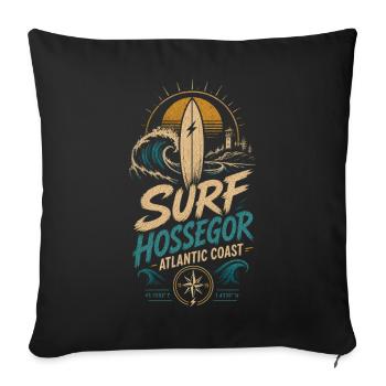 Hossegor Surfing - Sofa pillowcase 17,3'' x 17,3'' (45 x 45 cm) - black - Front