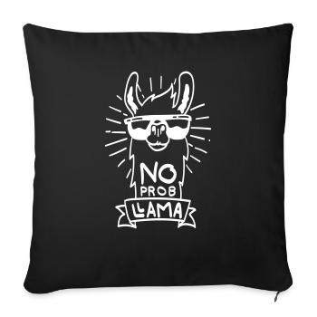 No ProbLlama - cool lama gift - Sofa pillowcase 17,3'' x 17,3'' (45 x 45 cm) - black - Front