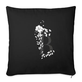 Letter B - Sofa pillowcase 17,3'' x 17,3'' (45 x 45 cm) - black - Front