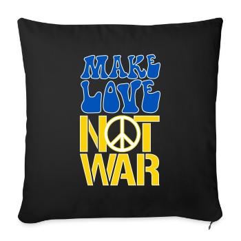 Faites de l’amour pas la guerre | Ukraine La paix est le seul moyen - Housse de coussin décorative 45 x 45 cm - noir - Devant
