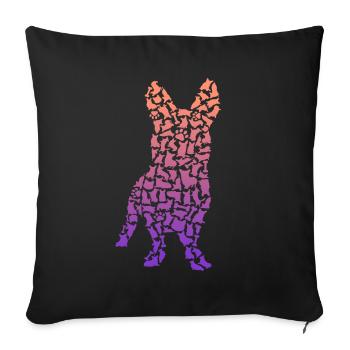 Welsh Corgi Cardigan Propriétaire de chien Welsh Corgi - Housse de coussin décorative 45 x 45 cm - noir - Devant