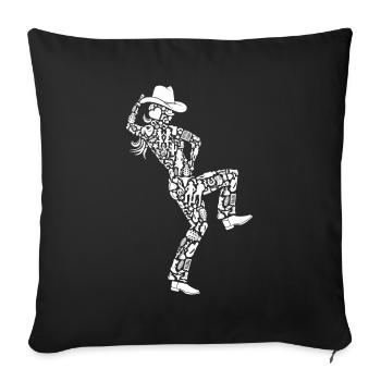 Linedance Dancer Cowgirls Damen Line Dance Mädchen - Sofakissenbezug 45 x 45 cm - Schwarz - Vorne