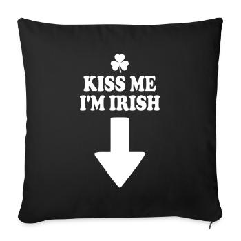 kiss me i'm irish - Housse de coussin décorative 45 x 45 cm - noir - Devant