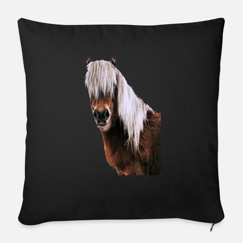 Pferd - Sofakissenbezug 45 x 45 cm - Schwarz