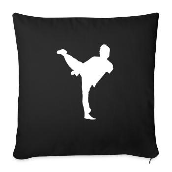 Bruce Lee White Shadow Side Kick - Sofakissenbezug 45 x 45 cm - Schwarz - Vorne