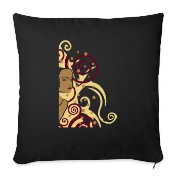kringelfrau - Sofa pillowcase 17,3'' x 17,3'' (45 x 45 cm) - black - Front