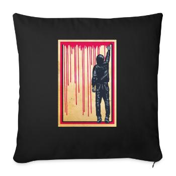 STREET ART - SPRAY BOY Poster - Sofa pillowcase 17,3'' x 17,3'' (45 x 45 cm) - black - Front