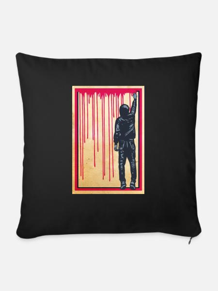 STREET ART - SPRAY BOY Poster - Sofakissenbezug 45 x 45 cm - Schwarz