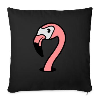 visage tête trou étage flamingo clip-art voiture comique - Housse de coussin décorative 45 x 45 cm - noir - Devant