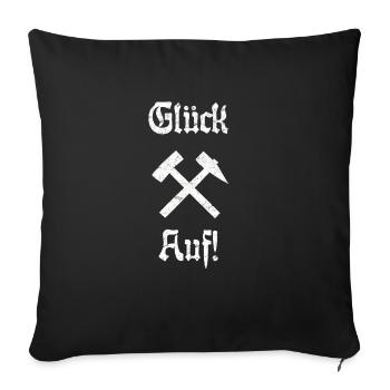 Glück Auf! Logo Schlägel und Eisen - Sofakissenbezug 45 x 45 cm - Schwarz - Vorne