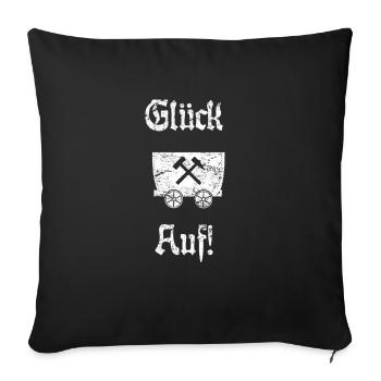 Glück Auf! Logo Schlägel und Eisen - Sofakissenbezug 45 x 45 cm - Schwarz - Vorne