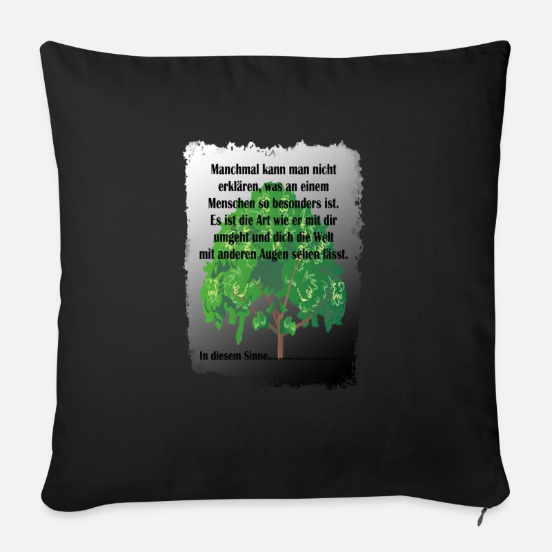 Besondere Menschen In diesem Sinne... - Sofakissenbezug 45 x 45 cm - Schwarz