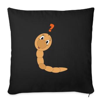spit with question mark - Sofa pillowcase 17,3'' x 17,3'' (45 x 45 cm) - black - Front