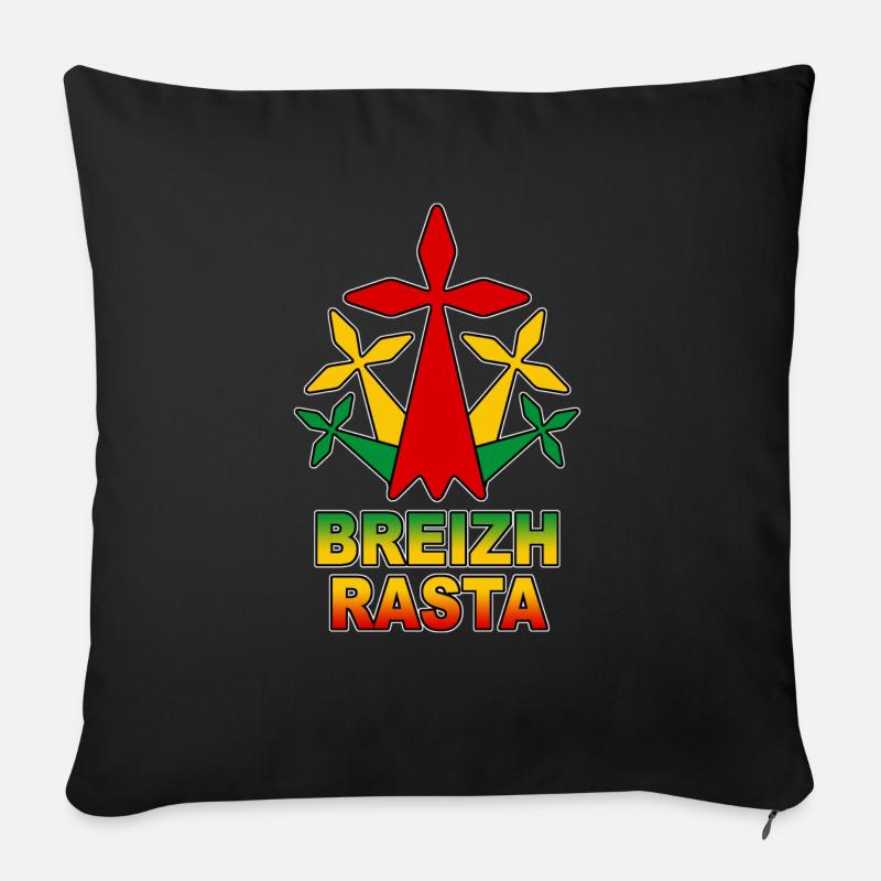 breizh rasta - Sofa pillowcase 17,3'' x 17,3'' (45 x 45 cm) - black
