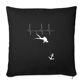 plongée - Housse de coussin décorative 45 x 45 cm - noir - Devant