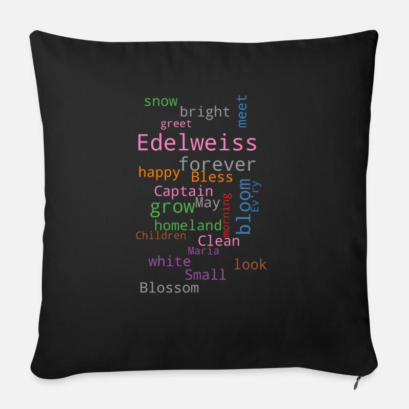 Edelweiss - Sofakissenbezug 45 x 45 cm - Schwarz