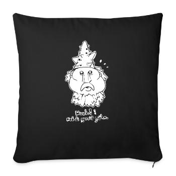 Tête de cactus peur - Housse de coussin décorative 45 x 45 cm - noir - Devant