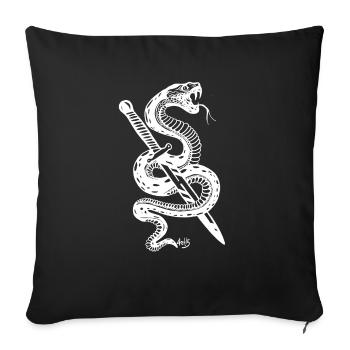 Snake Dagger WH - Sofa pillowcase 17,3'' x 17,3'' (45 x 45 cm) - black - Front