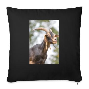 Goat (Ziege, Capra) brown and black - Sofakissenbezug 45 x 45 cm - Schwarz - Vorne