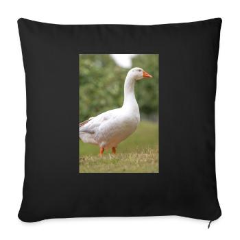 White Goose (Hausgans) - Sofakissenbezug 45 x 45 cm - Schwarz - Vorne
